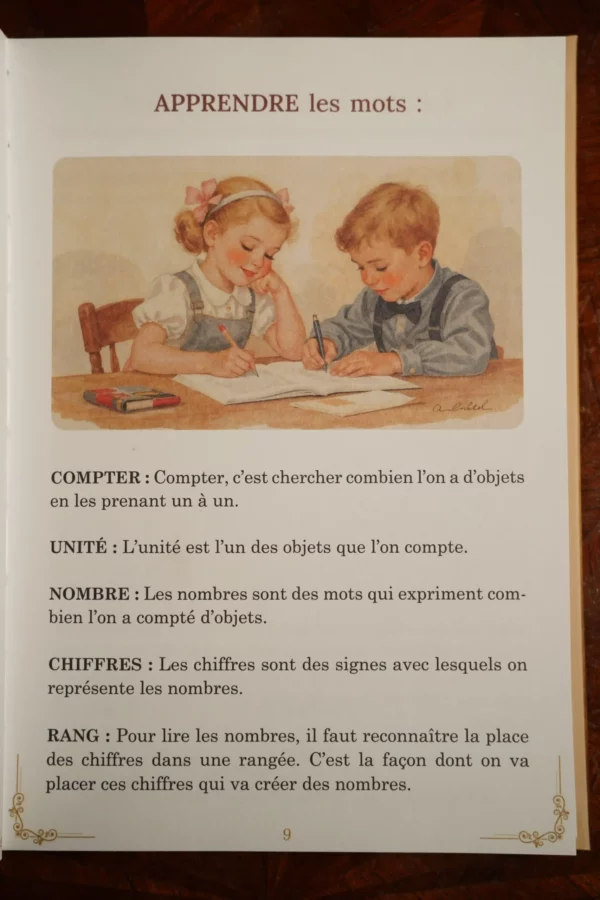 Photo d'une page du premier livret d'arithmétique des Éditions d'Autrefois