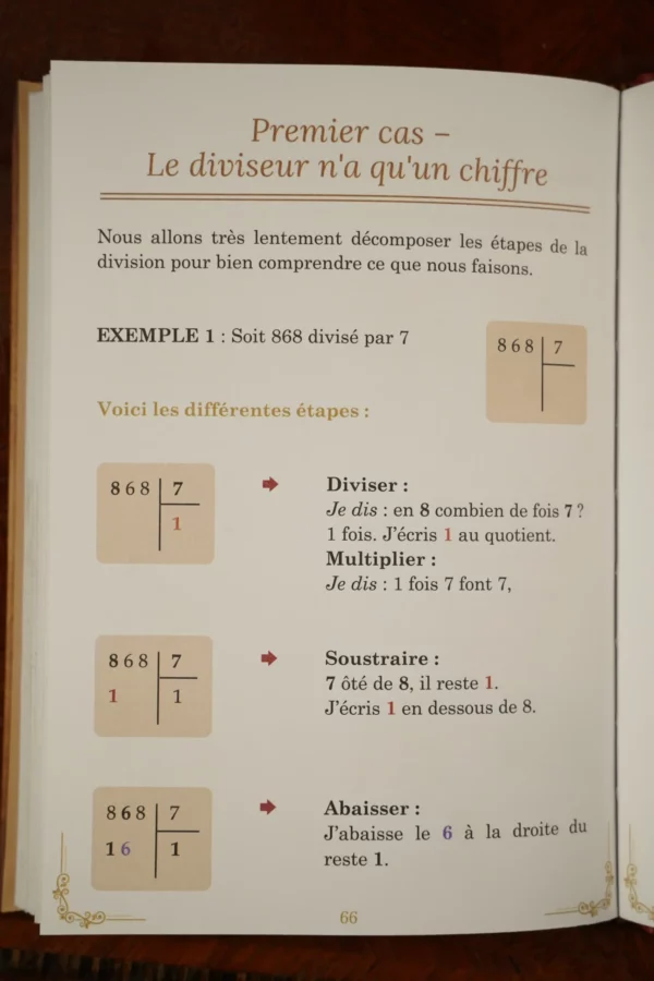 Photo d'une page du premier livret d'arithmétique des Éditions d'Autrefois