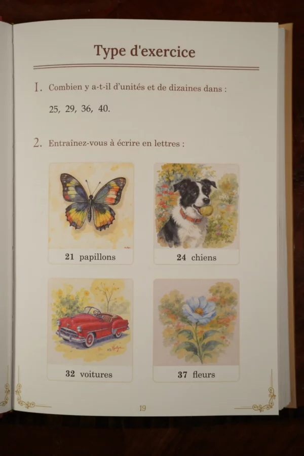 Photo d'une page du premier livret d'arithmétique des Éditions d'Autrefois